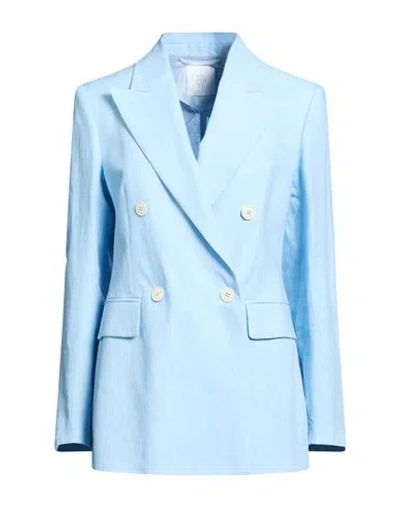 Eleventy Woman Blazer Sky Blue Size 2 Linen