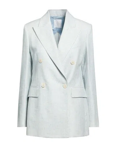 Eleventy Woman Blazer Sky Blue Size 2 Linen, Wool