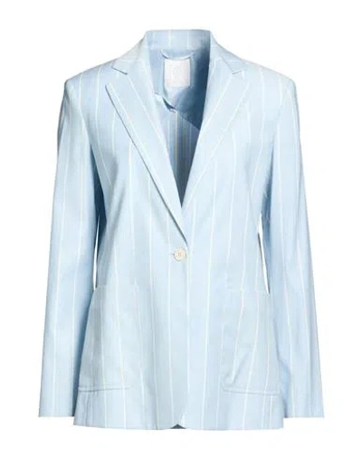 Eleventy Woman Blazer Sky Blue Size 2 Wool, Viscose, Elastane