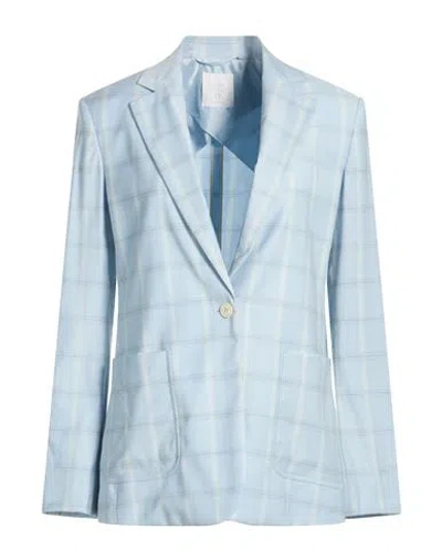 Eleventy Woman Blazer Sky Blue Size 2 Wool, Viscose, Elastane