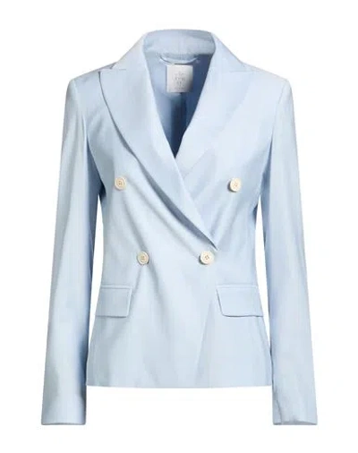 Eleventy Woman Blazer Sky Blue Size 2 Wool, Viscose, Elastane