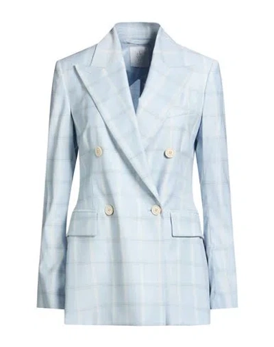 Eleventy Woman Blazer Sky Blue Size 2 Wool, Viscose, Elastane
