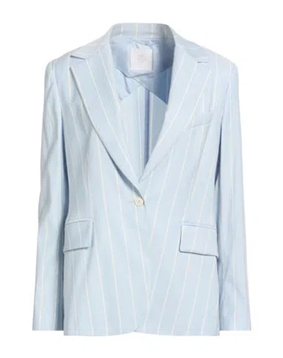 Eleventy Woman Blazer Sky Blue Size 4 Wool, Viscose, Elastane
