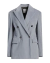Eleventy Woman Blazer Slate Blue Size 4 Cotton