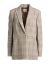 Eleventy Woman Blazer Taupe Size 2 Wool, Elastane, Polyester, Viscose In Neutral