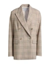 Eleventy Woman Blazer Taupe Size 6 Wool, Elastane, Polyester, Viscose In Neutral