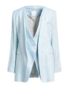 Eleventy Woman Blazer Turquoise Size 8 Acetate, Viscose In Multi