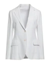 Eleventy Woman Blazer White Size 8 Textile Fibers In White