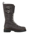 Eleventy Woman Boot Grey Size 9 Leather In Gray