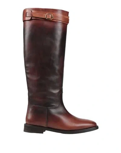 Eleventy Woman Boot Tan Size 11 Leather In Brown