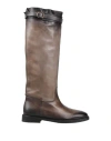 Eleventy Woman Boot Taupe Size 9 Leather In Brown
