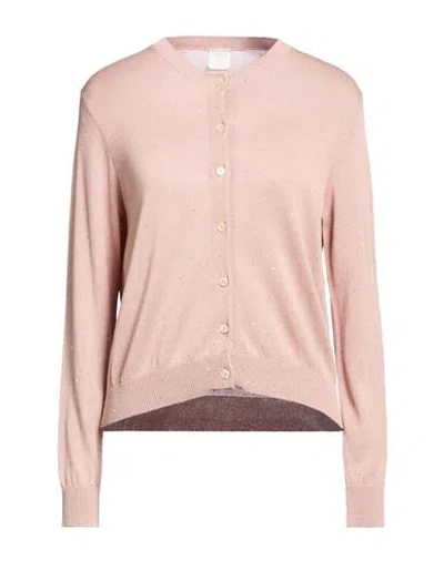 Eleventy Woman Cardigan Antique Rose Size L Silk, Cotton In Pink