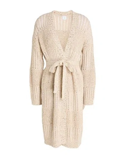 Eleventy Woman Cardigan Beige Size S Cotton, Polyamide, Polyester In Neutral