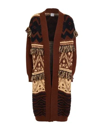 Eleventy Woman Cardigan Brown Size Xs Wool, Viscose, Cashmere, Polyamide, Alpaca Wool