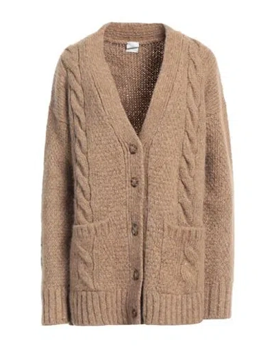 Eleventy Woman Cardigan Camel Size M Viscose, Alpaca Wool, Wool, Polyester In Beige