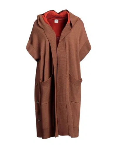 Eleventy Woman Cardigan Camel Size L Wool, Viscose, Cashmere In Beige