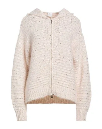 Eleventy Woman Cardigan Cream Size S Cotton, Mohair Wool, Silk, Metallic Fiber In White