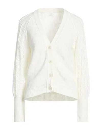 Eleventy Woman Cardigan Ivory Size L Cotton, Linen, Polyester In White