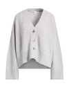Eleventy Woman Cardigan Light Grey Size M Cashmere In Gray