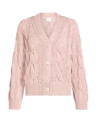 Eleventy Woman Cardigan Light Pink Size L Cotton, Linen, Polyester