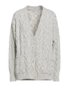 Eleventy Woman Cardigan Off White Size M Cotton, Viscose, Metallic Fiber In Gray