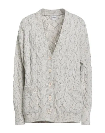 Eleventy Woman Cardigan Off White Size M Cotton, Viscose, Metallic Fiber In Gray