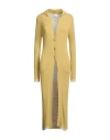 Eleventy Woman Cardigan Yellow Size L Viscose, Polyamide In Yellow