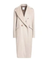 Eleventy Woman Coat Beige Size 8 Wool In Beige
