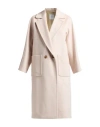Eleventy Woman Coat Beige Size 2 Wool In Neutral