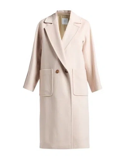 Eleventy Woman Coat Beige Size 2 Wool In Neutral
