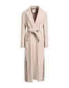 Eleventy Woman Coat Beige Size 6 Alpaca Wool In Neutral