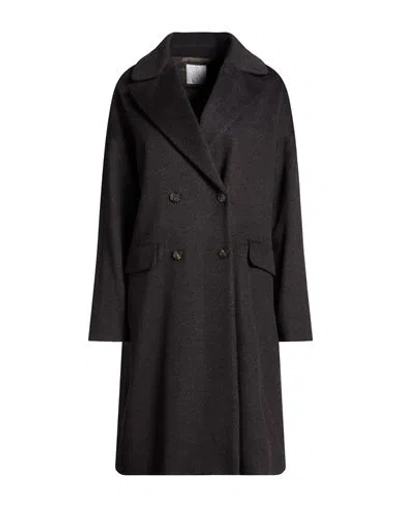 Eleventy Woman Coat Charcoal Size 6 Wool In Gray