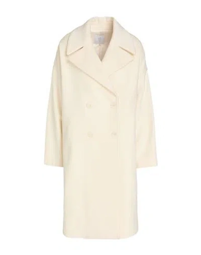 Eleventy Woman Coat Cream Size 6 Wool In White