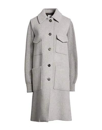 Eleventy Woman Coat Grey Size 12 Wool, Cashmere In Gray