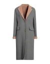 Eleventy Woman Coat Grey Size 8 Wool In Gray