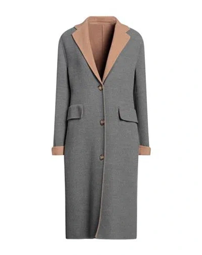 Eleventy Woman Coat Grey Size 8 Wool In Gray