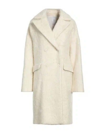 Eleventy Woman Coat Ivory Size 2 Mohair Wool, Wool, Polyamide, Alpaca Wool In White