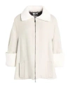 Eleventy Woman Coat Light Grey Size 2 Viscose, Wool, Cashmere In White