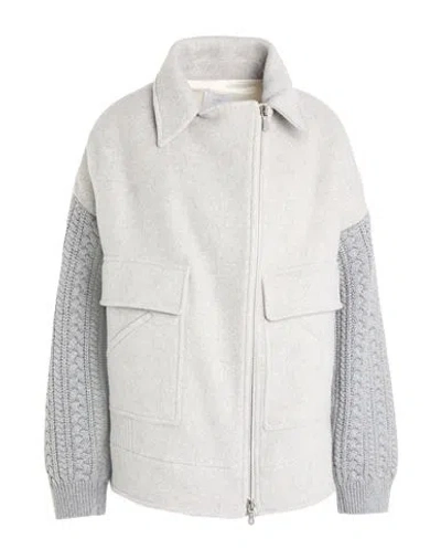 Eleventy Woman Coat Light Grey Size 2 Wool, Cashmere In Gray