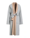 Eleventy Woman Coat Light Grey Size 2 Wool In Gray
