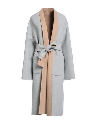 Eleventy Woman Coat Light Grey Size 2 Wool In Gray
