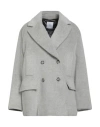 Eleventy Woman Coat Light Grey Size 6 Alpaca Wool, Wool, Polyamide In Gray
