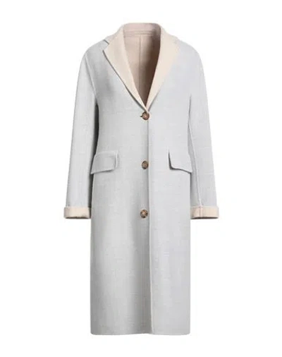 Eleventy Woman Coat Light Grey Size 8 Wool In Gray