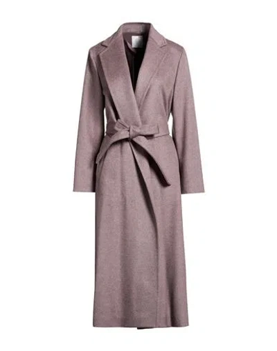 Eleventy Woman Coat Mauve Size 6 Wool In Purple