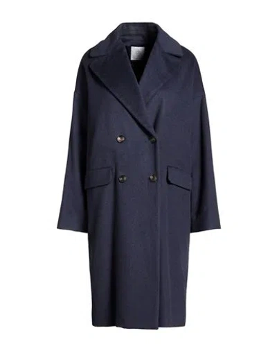 Eleventy Woman Coat Midnight Blue Size 4 Wool