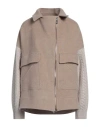 Eleventy Woman Coat Sand Size 2 Wool, Cashmere In Sand