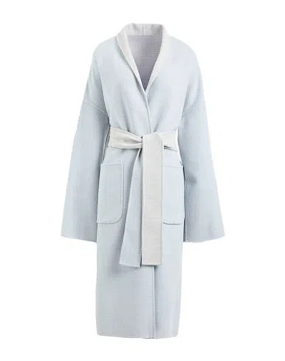 Eleventy Woman Coat Sky Blue Size 2 Wool