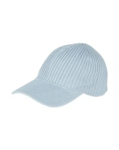 Eleventy Woman Hat Sky Blue Size 7 Cotton, Polyamide In Pattern