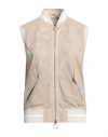 Eleventy Woman Jacket Beige Size 4 Lambskin, Cotton