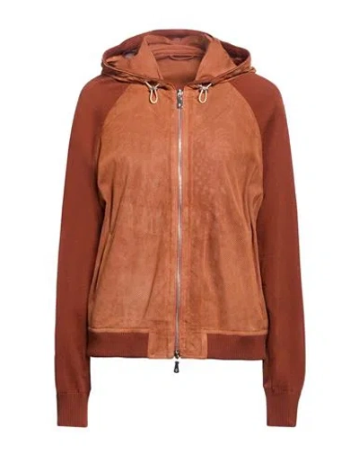 Eleventy Woman Jacket Brown Size 2 Sheepskin